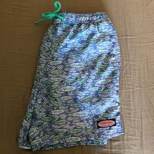 Vineyard Vines Mens Swimsuit Swim Trunks (blue/green)